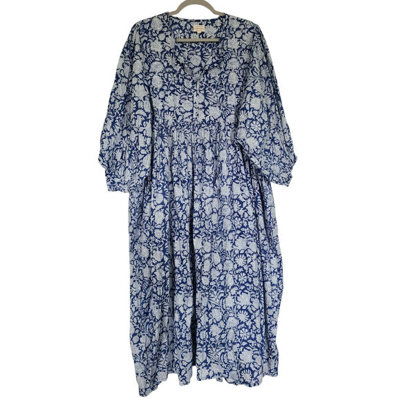 House of Sundar Maya Midi Dress Blue Iris Size XL - Picture 3 of 9